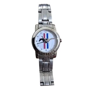 Ford Mustang Silver Women's Watch with Logo Engraving